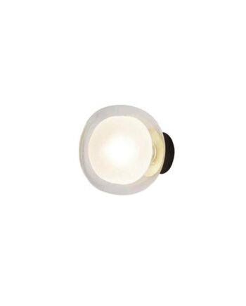 Tooy Nabila 552 41 Væg Loftlampe Mat Sort Børstet Messing Med Klar Glas