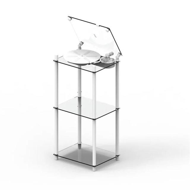 Transparent Turntable Table Stand Pladespiller Hvid
