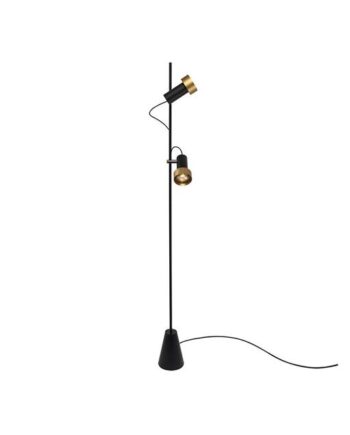 Trizo 21 2thirty Floor   Gulvlampe Dæmpbar Sort  Guld Ring