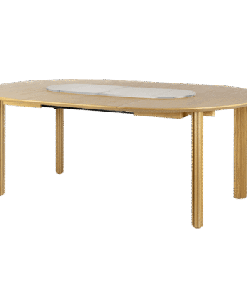 Umage Comfort Circle Ripples Spisebord Med Udtræk Eg Hvid Stål