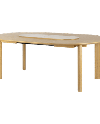 Umage Comfort Circle Smooth Spisebord Med Udtræk Eg Hvid Messing