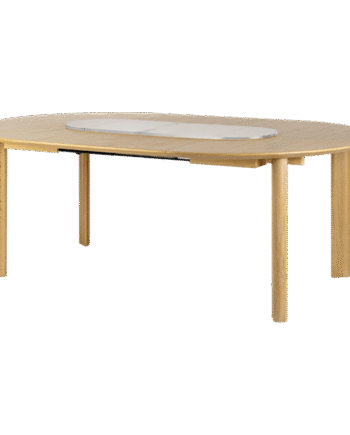 Umage Comfort Circle Smooth Spisebord Med Udtræk Eg Hvid Stål