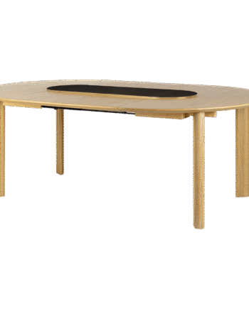 Umage Comfort Circle Smooth Spisebord Med Udtræk Eg Sort Messing