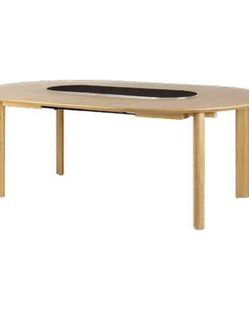 Umage Comfort Circle Smooth Spisebord Med Udtræk Eg Sort Stål