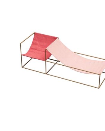 Valerie Objects Duo Seat Lænestol Med Sennep Stel Rød Pink