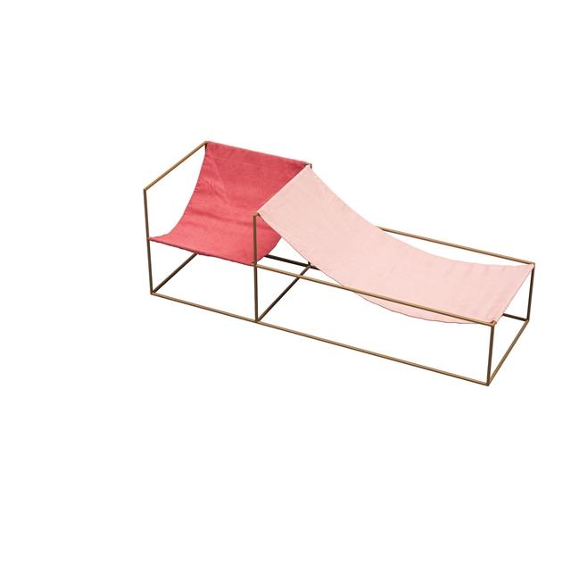 Valerie Objects Duo Seat Lænestol Med Sennep Stel Rød Pink