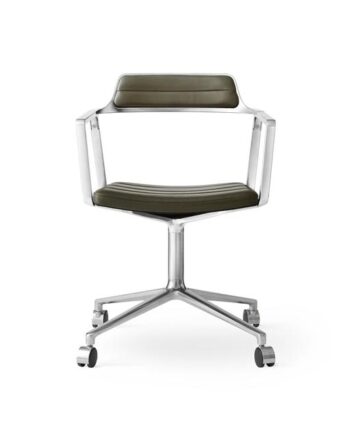 Vipp 452 Drejestol Med Hjul Aluminium Bosco Grøn