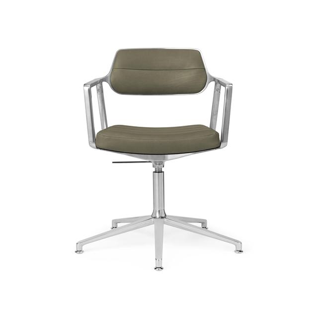 Vipp 453 Swivel Drejestol Med Gulvglidere Aluminium Bosco Green