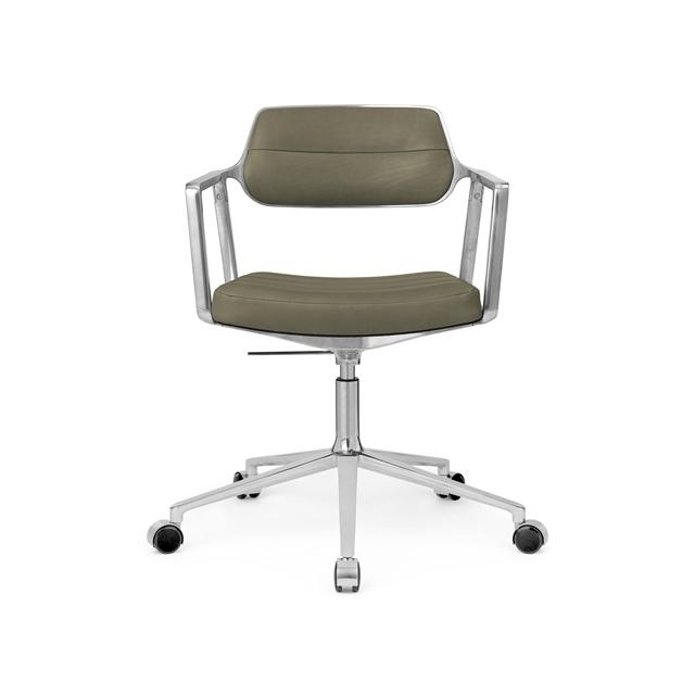 Vipp 453 Swivel Drejestol Med Hjul Aluminium Bosco Green