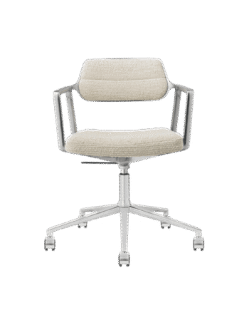 Vipp 453 Swivel  Drejestol Med Hjul Aluminium Wavy Off White Lysegrå
