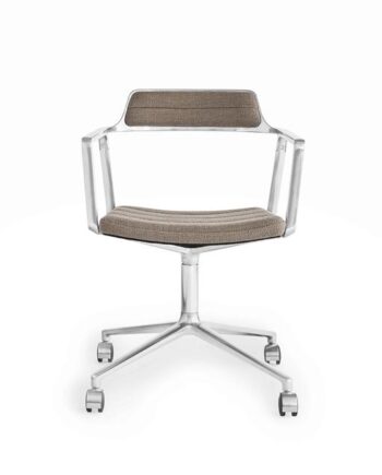 Vipp 452 Swivel Drejestol Med Hjul Mørk Sand Aluminium