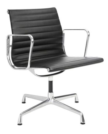 Vitra Aluminium Ea 108 Kontorstol Med Swivel Sort Krom