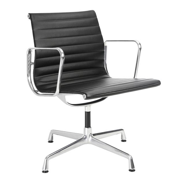 Vitra Aluminium Ea 108 Kontorstol Med Swivel Sort Krom