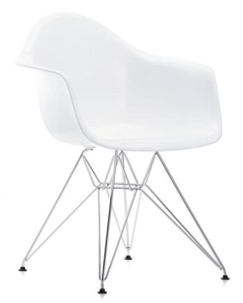 Vitra Eames Plastic Dar Spisebordsstol Hvid Krom
