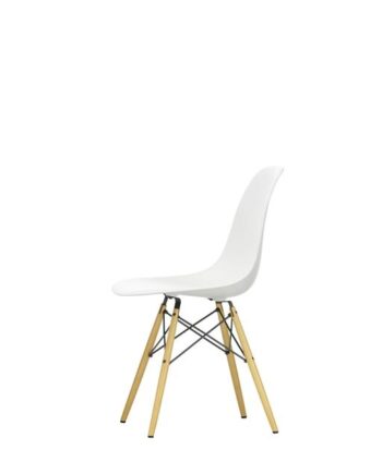 Vitra Eames Plastic Dsw Spisebordsstol Hvid Gylden Ahorn
