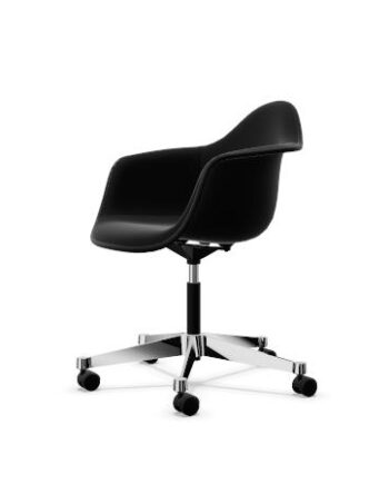 Vitra Eames Plastic Pacc Kontorstol Med Swivel Fuldt Polstret Sort Hoopsak F60