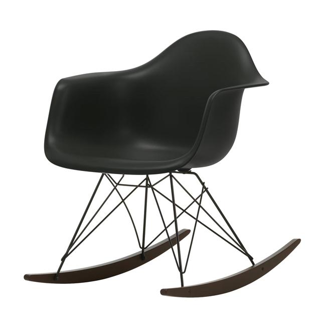 Vitra Eames Plastic Rar Lænestol Dyb Sort Mørk Ahorn