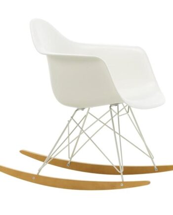Vitra Eames Plastic Rar Lænestol Hvid Gylden Ahorn