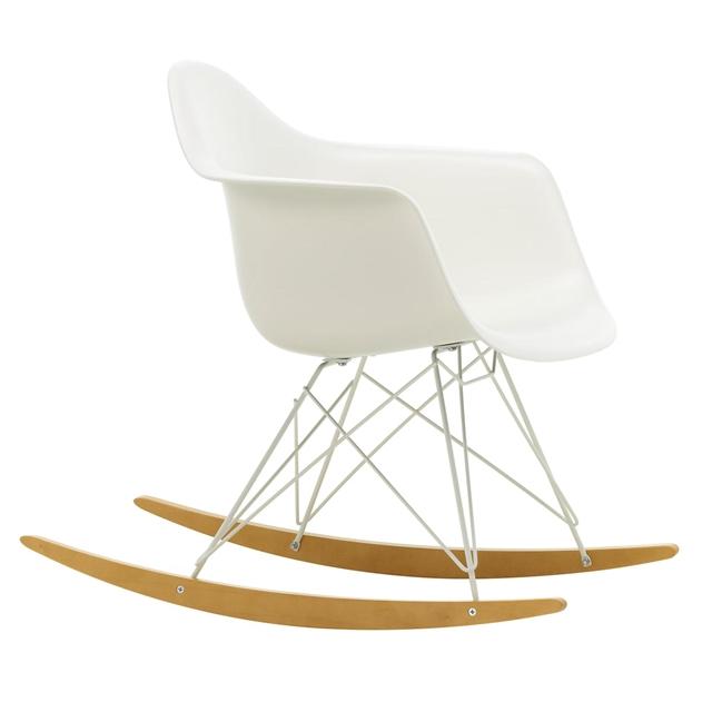 Vitra Eames Plastic Rar Lænestol Hvid Gylden Ahorn