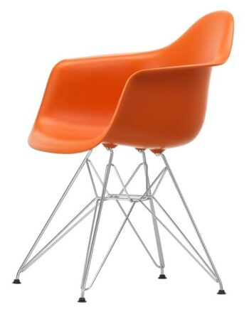 Vitra Eames Plastic Re Dar Spisebordsstol Rusty Orange Krom