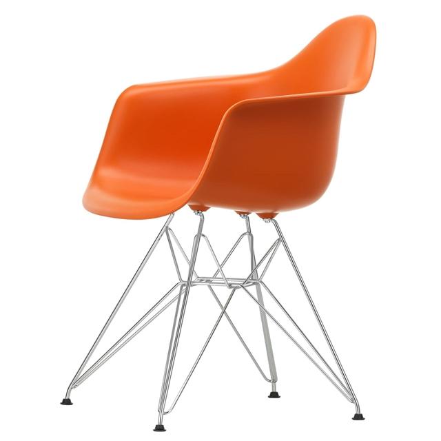 Vitra Eames Plastic Re Dar Spisebordsstol Rusty Orange Krom