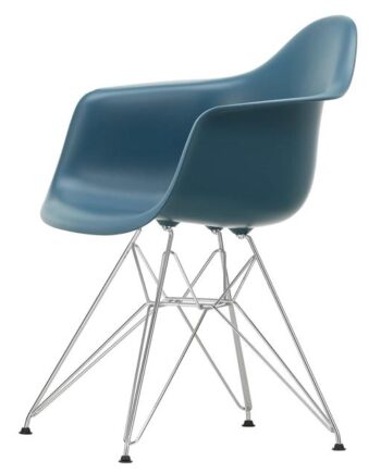 Vitra Eames Plastic Re Dar Spisebordsstol Sea Blue Krom