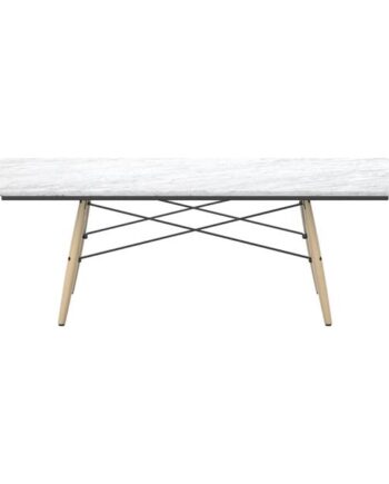 Vitra Eames Sofabord Rektangulært Hvid Marmor Honningfarvet Ask