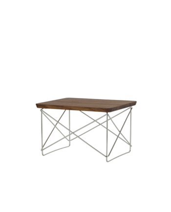 Vitra Occasional Table Ltr Sengebord Sidebord Mørk Valnød Rustfri Stål