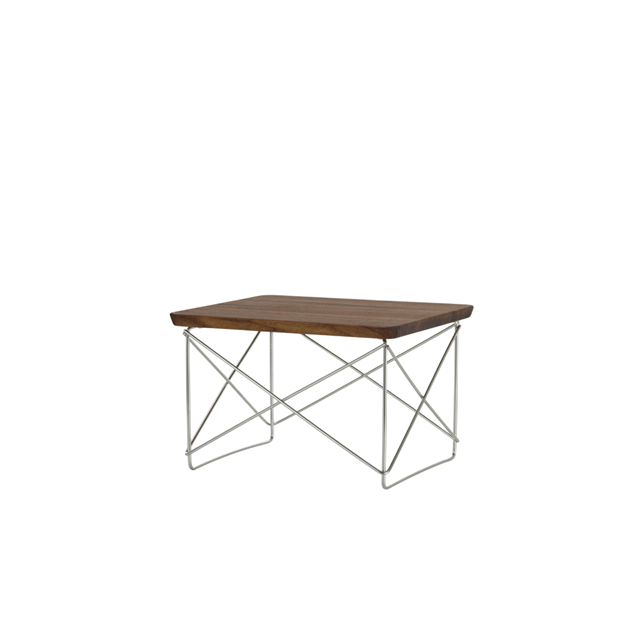 Vitra Occasional Table Ltr Sengebord Sidebord Mørk Valnød Rustfri Stål
