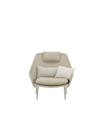 Vitra Slow Lænestol Flocca 0650 Beige 02 Krom