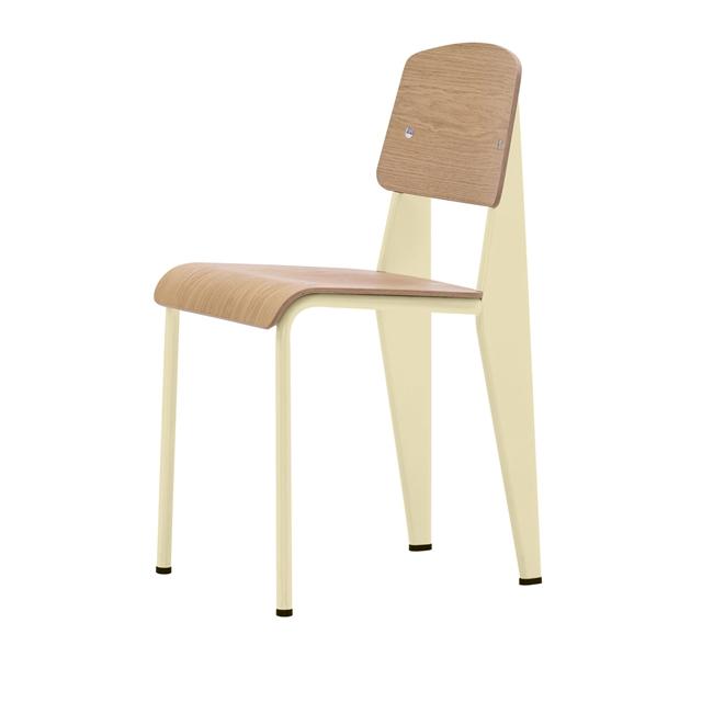 Vitra Standard Spisebordsstol Prouvé Blanc Colombe Egetræ
