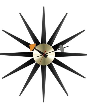 Vitra Sunburst Clock Ur Sort Messing