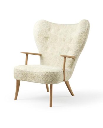 Warm Nordic Pragh Lænestol Sheepskin Off White Natural Oileret Eg