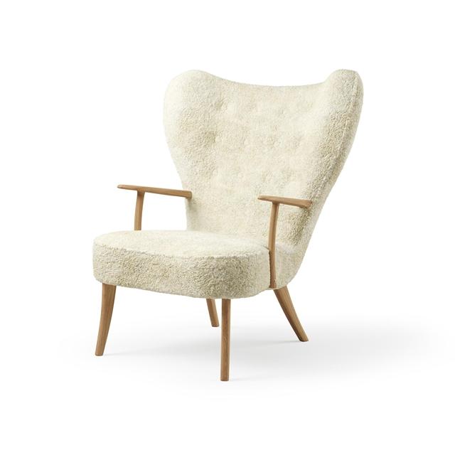 Warm Nordic Pragh Lænestol Sheepskin Off White Natural Oileret Eg