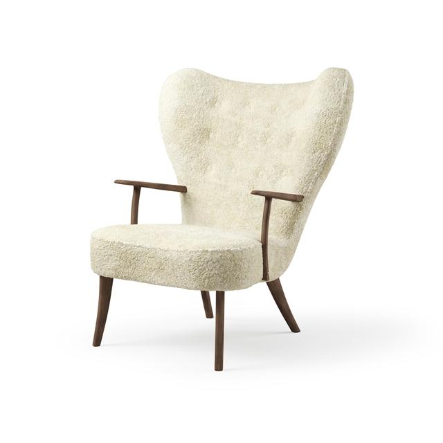 Warm Nordic Pragh Lænestol Sheepskin Off White Røget Oileret Eg