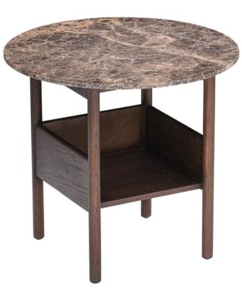 Wendelbo Collect Sidebord ø60 Emperador Marmor  Mørkebrun Egetræ