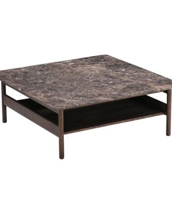 Wendelbo Collect Sofabord 95x95 Emperador Marmor  Mørkebrun Egetræ