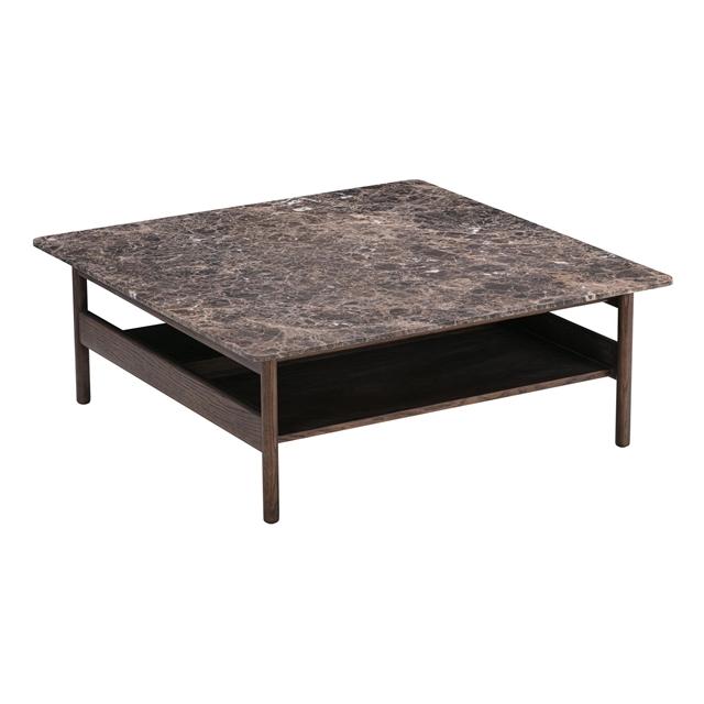 Wendelbo Collect Sofabord 95x95 Emperador Marmor Mørkebrun Egetræ