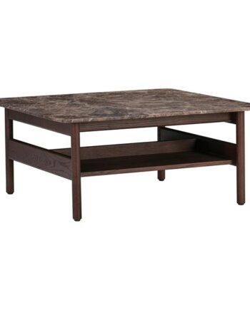 Wendelbo Collect Sofabord 78x78 Emperador Marmor  Mørkebrun Egetræ