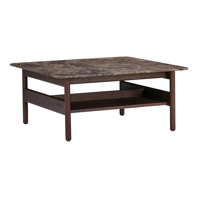 Wendelbo Collect Sofabord 78x78 Emperador Marmor Mørkebrun Egetræ