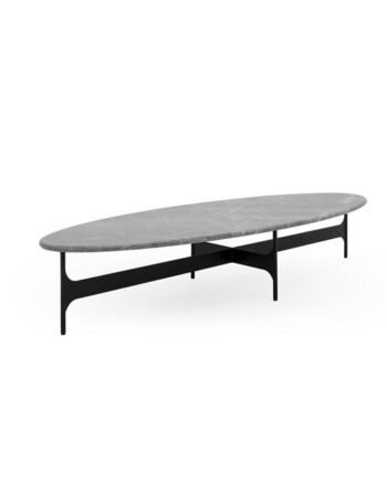 Wendelbo Floema Oval Sofabord Grå Emperador Marmor