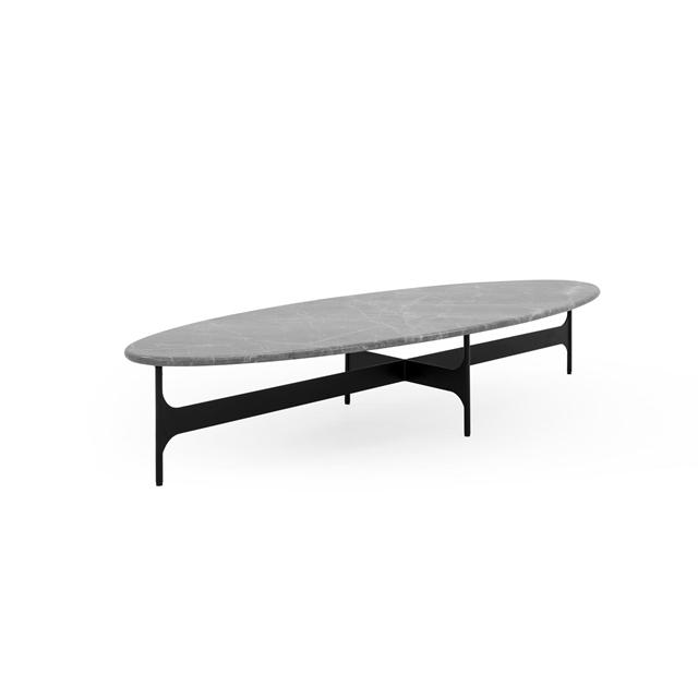 Wendelbo Floema Oval Sofabord Grå Emperador Marmor