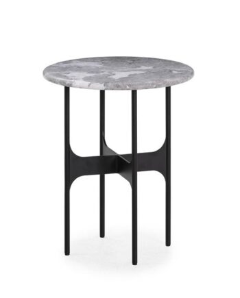 Wendelbo Floema Sidebord ø40 Grå Emperador Marmor