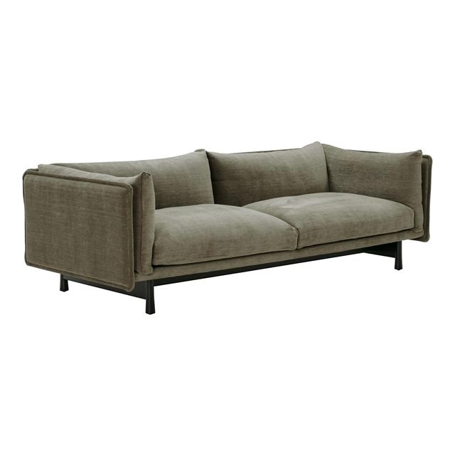 Wendelbo Kite Modulsofa 09 -seater Roco 08 Sort Bejdset Egetræ