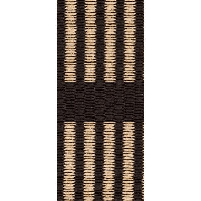 Woodnotes Cut Stripe Gulvtæppe 140x200 Papirgarn Sort