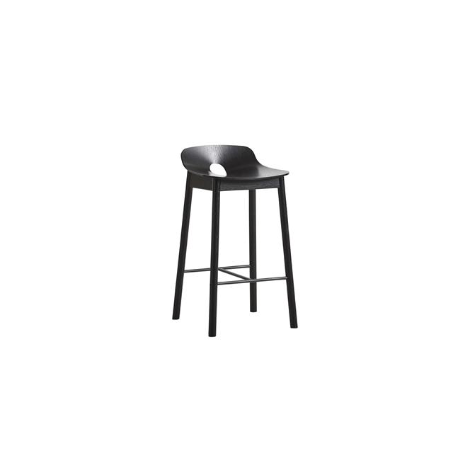Woud Mono Barstol 65 Cm Sort Asketræ