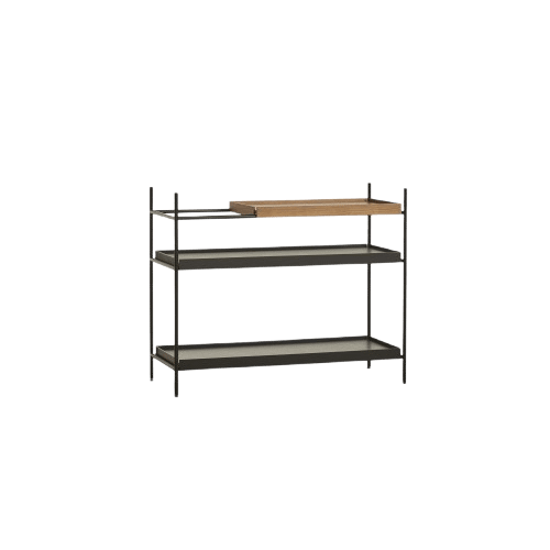Woud Tray Configuration Hyldesystem Lav Sort Valnød
