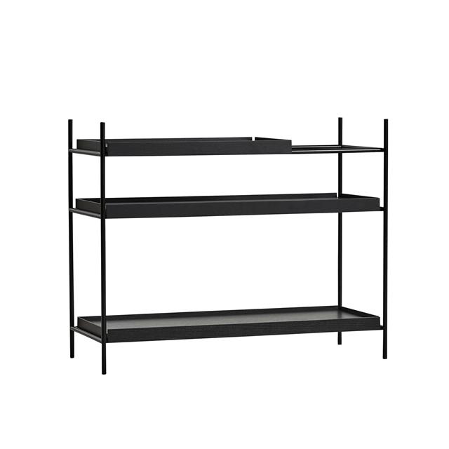 Woud Tray Style Reol Lav Sort