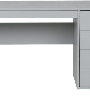 Skrivebord Woood Dennis   Betongråt Fyrretræ Med Skuffe Og Skab 141x59x74 Cm