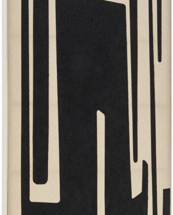 Abstrakt Maleri Kave Home Salmi 110x210 Cm   Nordisk Moderne Vægkunst   Sort Og Beige
